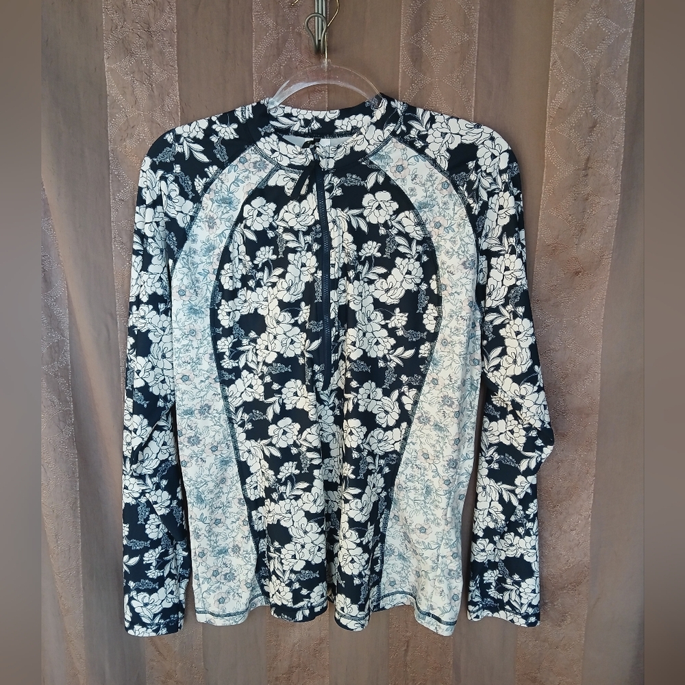 💎 Re-imagined J. Crew Women's Long-sleeve Rash Guard Mixed Magnolia  #0289